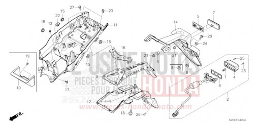 GARDE-BOUE ARRIERE MSX125AR de 2024